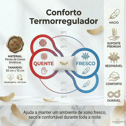 (Pague 2 Leve 4) Kit 4 Travesseiros Premium Pluma de Ganso Alto Padrão 50x70cm