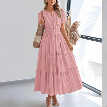 Vestido Floriana™ com Saia em Camadas e Cintura Marcada