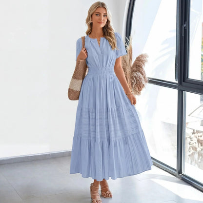 Vestido Floriana™ com Saia em Camadas e Cintura Marcada