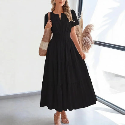 Vestido Floriana™ com Saia em Camadas e Cintura Marcada
