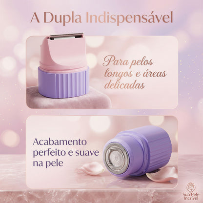 Depilador Feminino BellaSkin™ 2 em 1 com Acabamento Suave e Sem Irritação