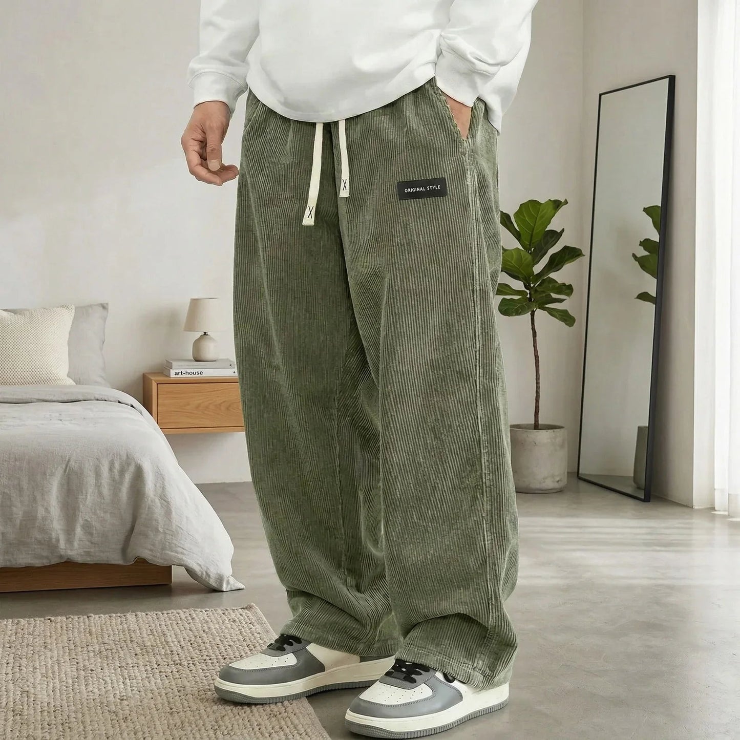 Calça Atlas™ com Tecido Texturizado e Caimento Reto