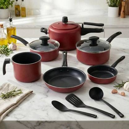 Jogo Panelas 9 Peças Antiaderente Modern Lar™ Conjunto Cozinha Completa Com Acessórios Inclusos!