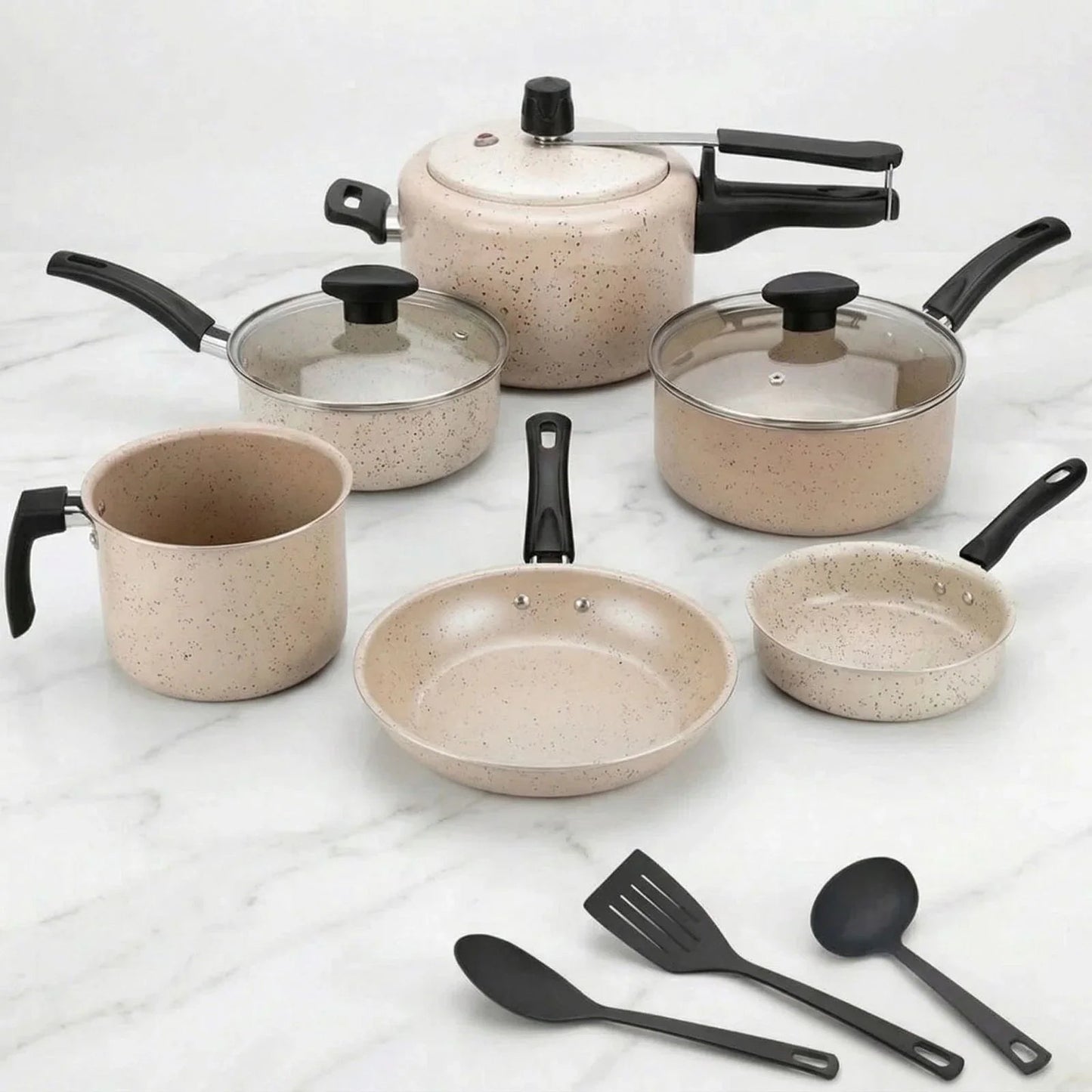 Jogo Panelas 9 Peças Antiaderente Modern Lar™ Conjunto Cozinha Completa Com Acessórios Inclusos!