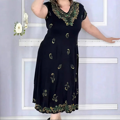 Vestido Aurelis™ com Bordados Ornamentais e Caimento Impecável