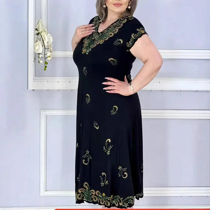 Vestido Aurelis™ com Bordados Ornamentais e Caimento Impecável
