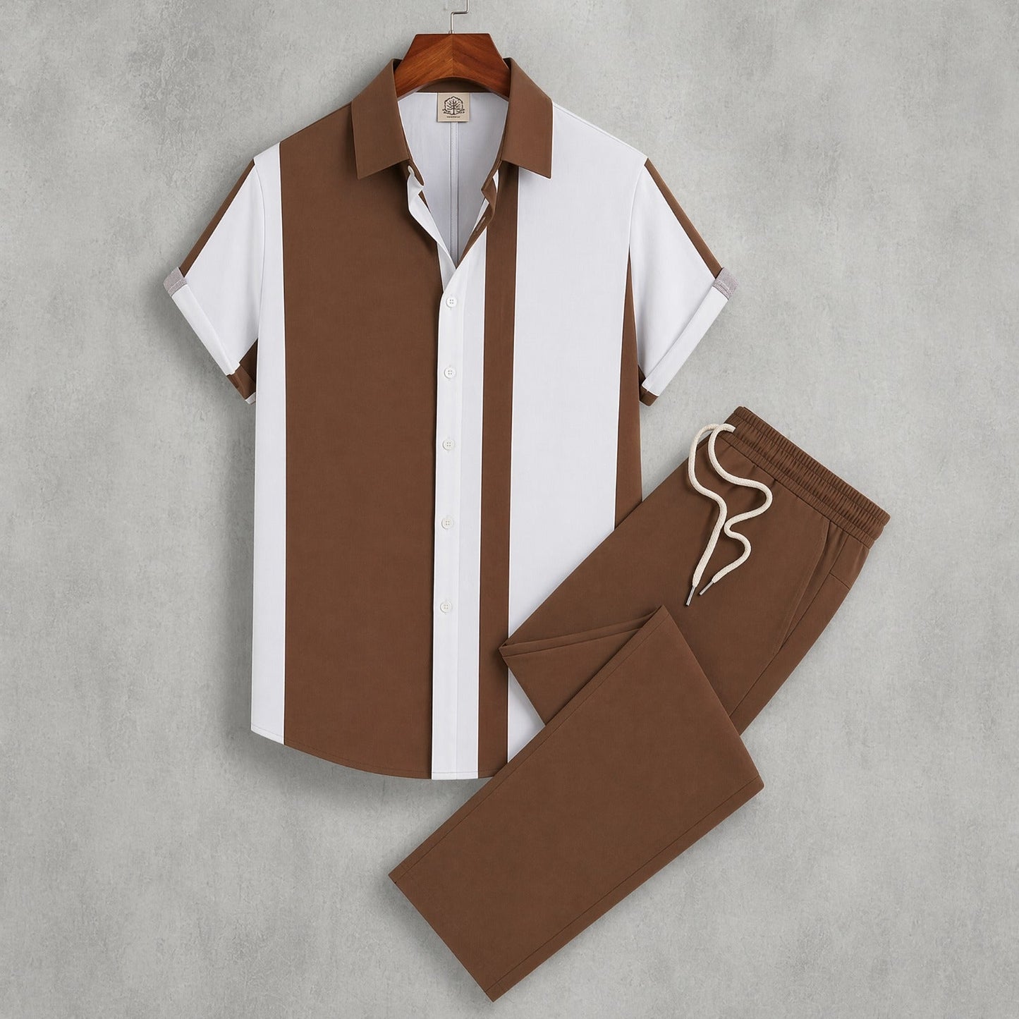 Conjunto Dionísio™ com Listras Assimétricas e Calça com Cós Elástico