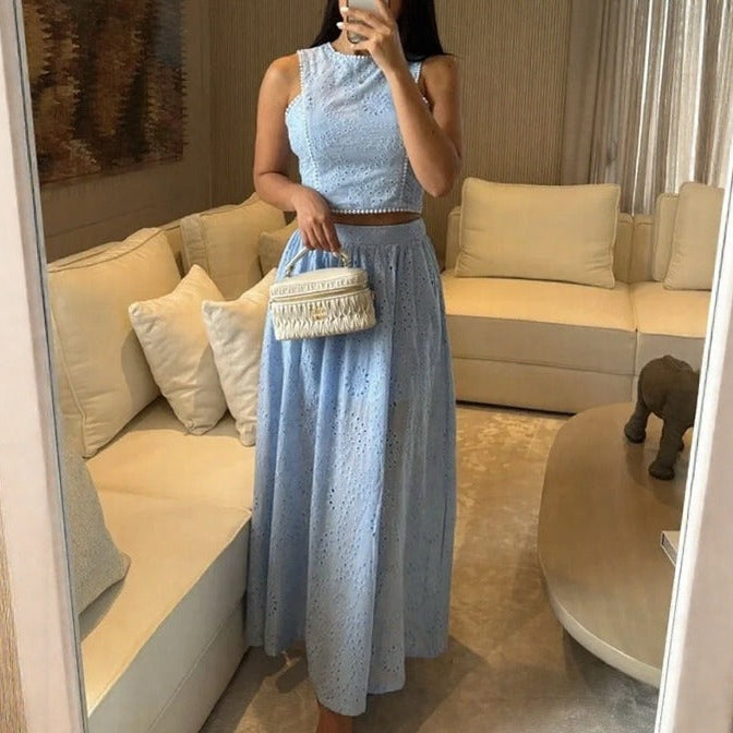 Conjunto Avelyne™ com Bordado Laise Delicado e Caimento Fluido