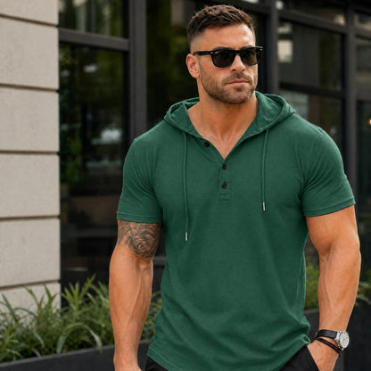 Camiseta Austin™ com Capuz e Botões Frontais