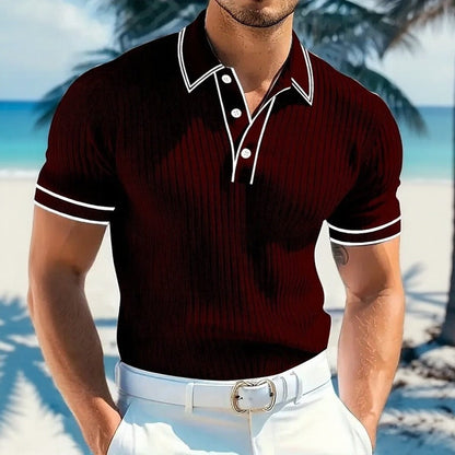 Polo Valtier™ em Malha Canelada Premium com Modelagem Slim