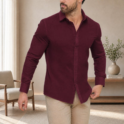 Camisa DiCaprio™ Com Caimento Slim e Elasticidade Inteligente
