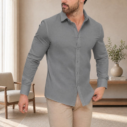 Camisa DiCaprio™ Com Caimento Slim e Elasticidade Inteligente