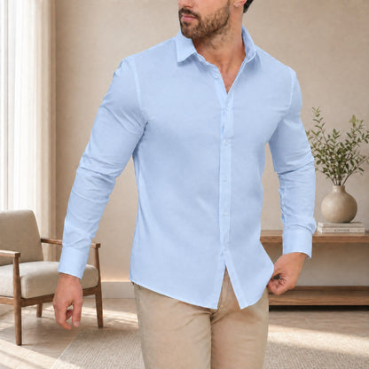 Camisa DiCaprio™ Com Caimento Slim e Elasticidade Inteligente