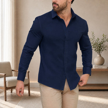 Camisa DiCaprio™ Com Caimento Slim e Elasticidade Inteligente