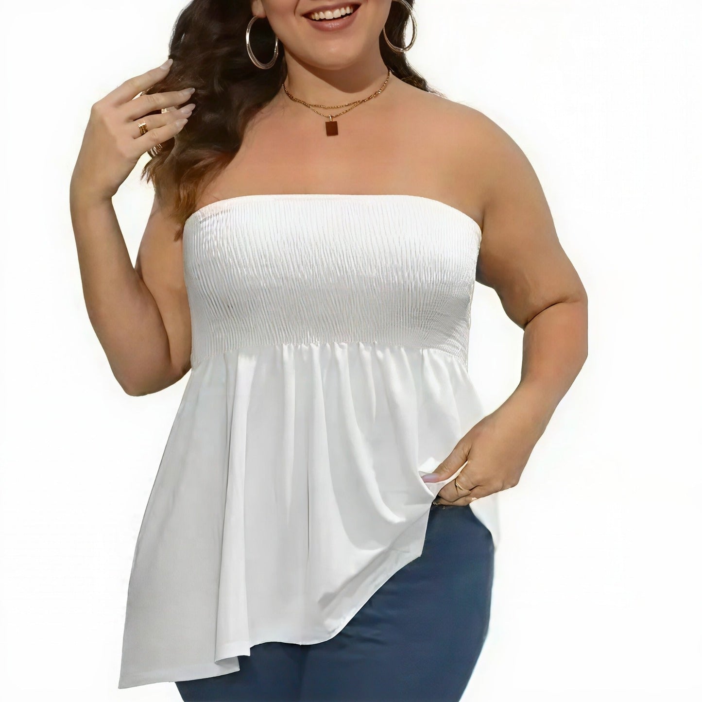 Blusa Vellora™ com Modelagem Tomara que Caia e Caimento Fluido