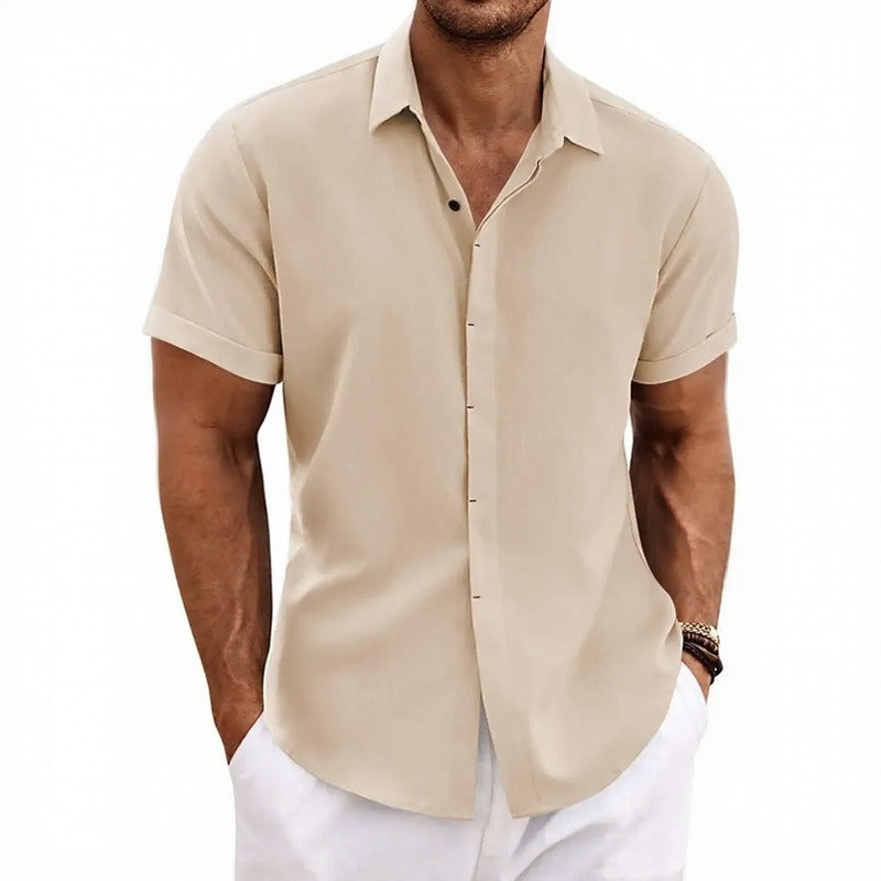 Camisa Arvian™ em Linho de Algodão com Estilo Casual Elegante