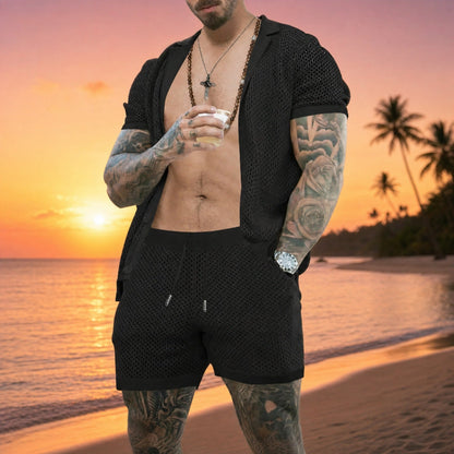 Conjunto Cancun™ em Malha Vazada e Design Despojado
