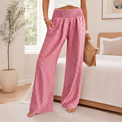 Calça Verano™ em Linho de Algodão com Estampa Xadrez