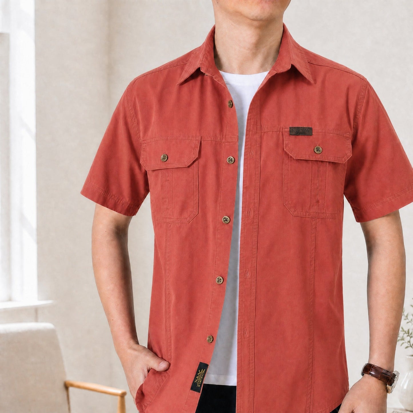 Camisa Adventure™ em Algodão com Bolsos Utilitários