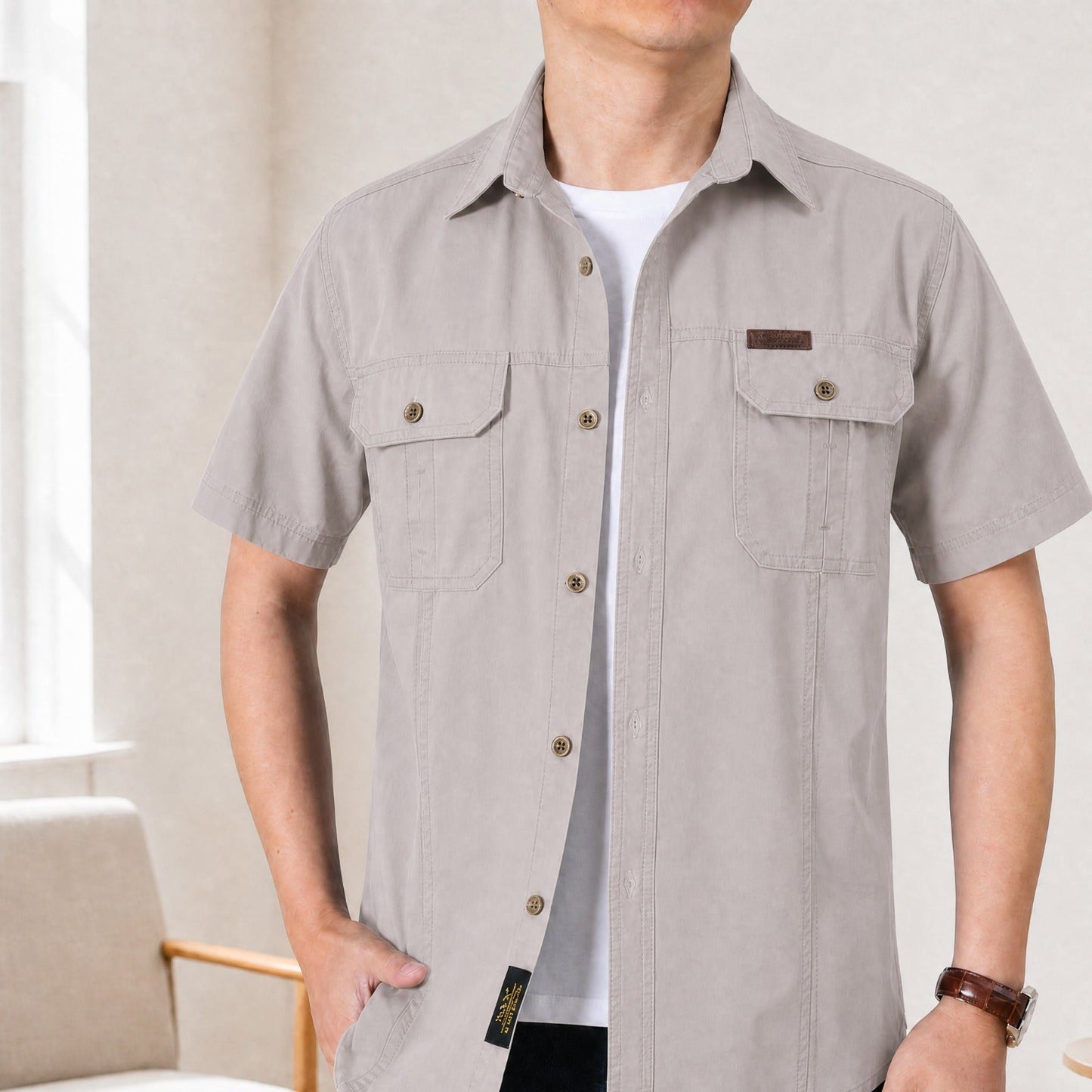 Camisa Adventure™ em Algodão com Bolsos Utilitários