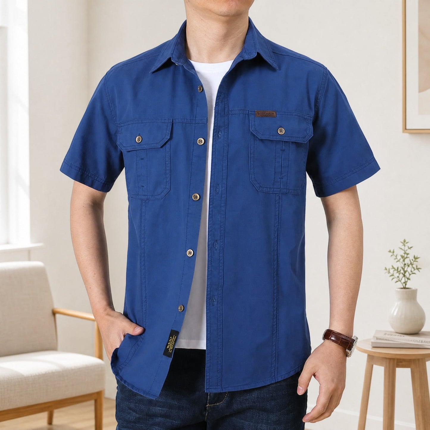 Camisa Adventure™ em Algodão com Bolsos Utilitários