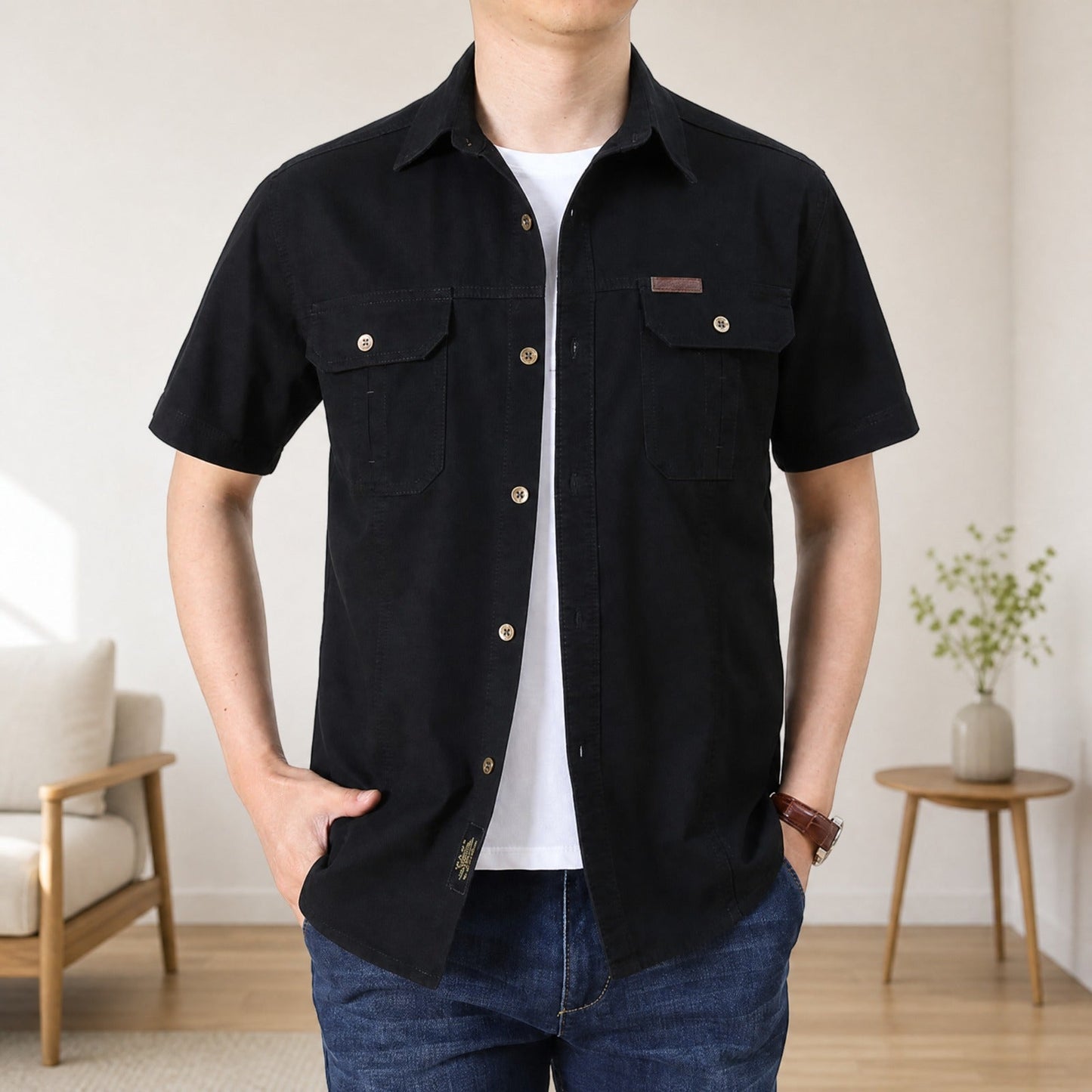 Camisa Adventure™ em Algodão com Bolsos Utilitários