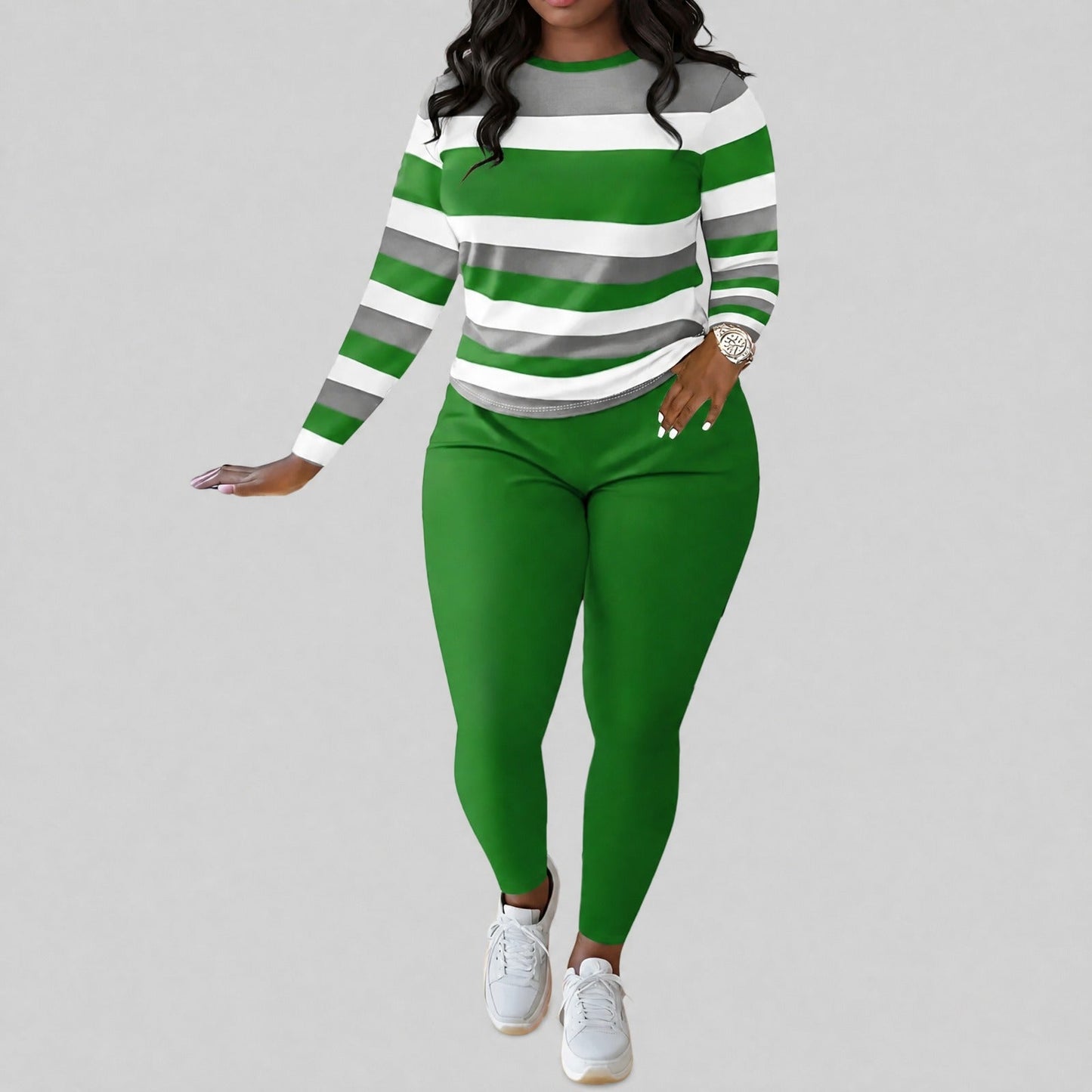 Conjunto Alice™ com Estampa Listrada e Caimento Modelador