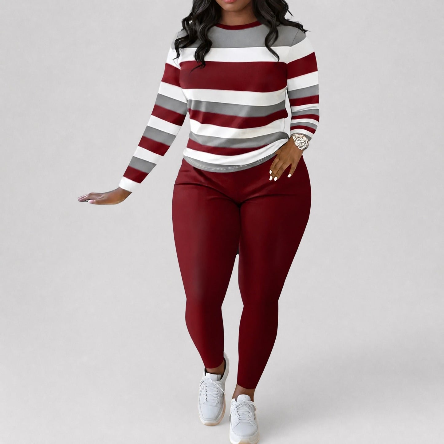 Conjunto Alice™ com Estampa Listrada e Caimento Modelador