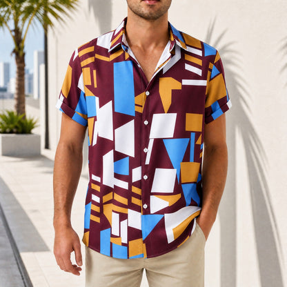 Camisa Graffiti™ com Estampa Geométrica Artística e Caimento Leve