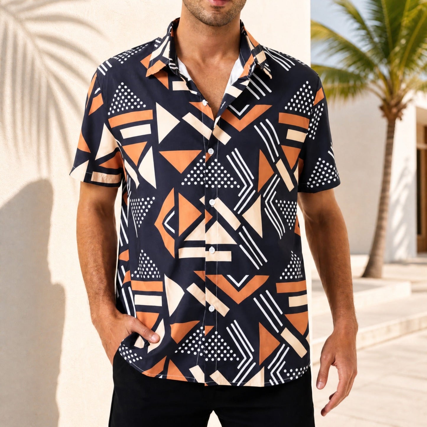 Camisa Graffiti™ com Estampa Geométrica Artística e Caimento Leve