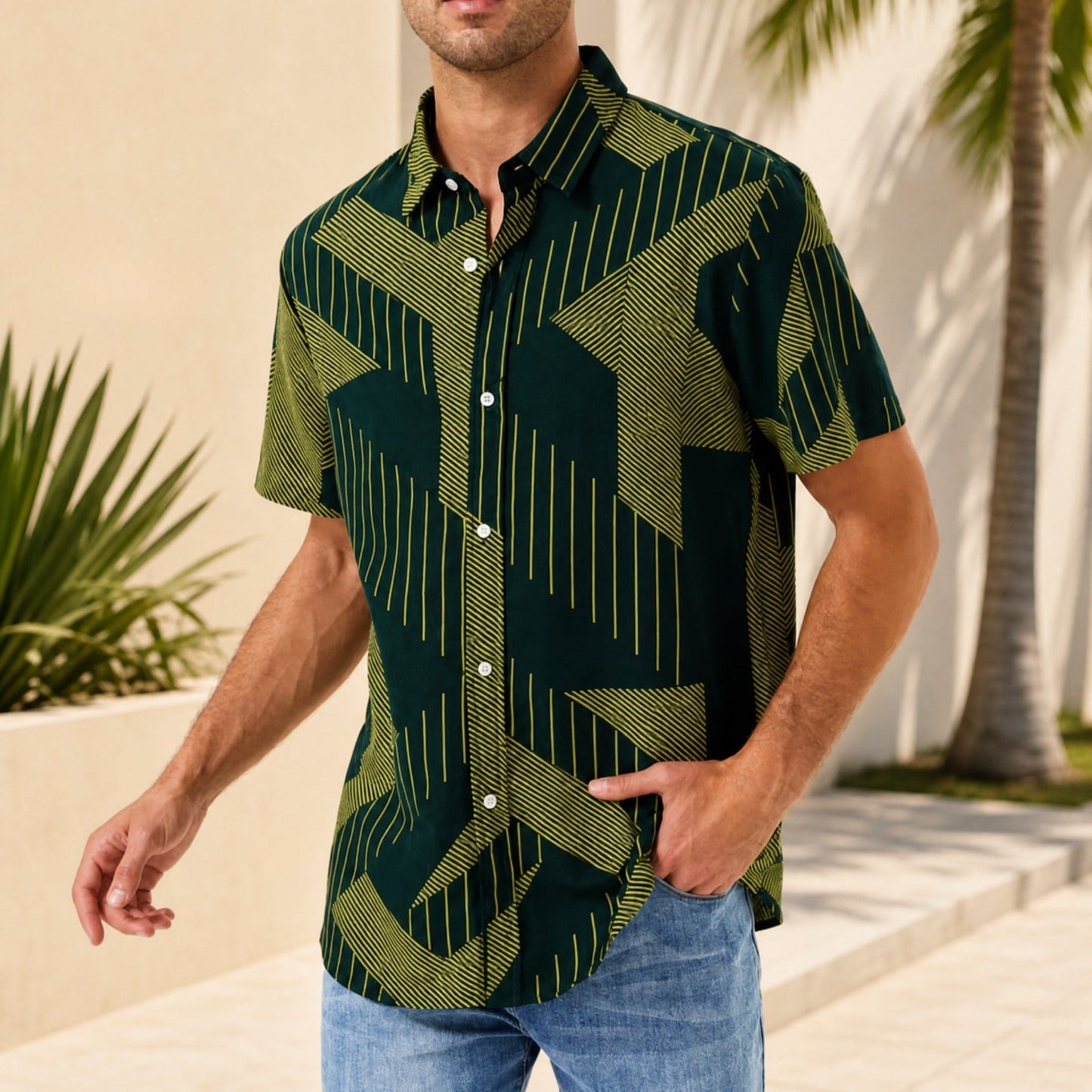 Camisa Graffiti™ com Estampa Geométrica Artística e Caimento Leve