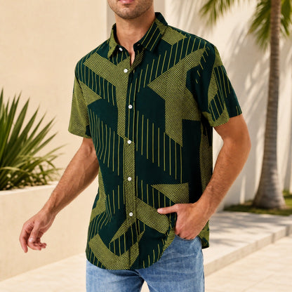 Camisa Graffiti™ com Estampa Geométrica Artística e Caimento Leve