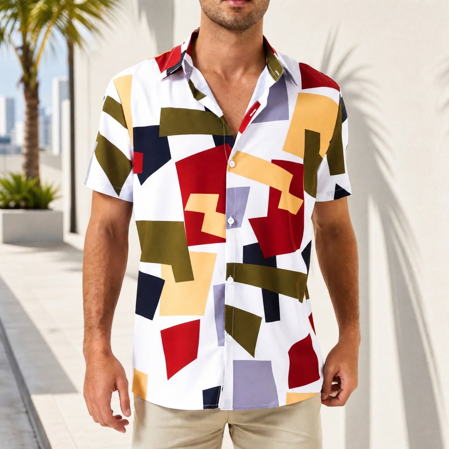 Camisa Graffiti™ com Estampa Geométrica Artística e Caimento Leve