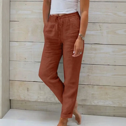 Calça Cagliari™ em Linho de Algodão e Cós Ajustável