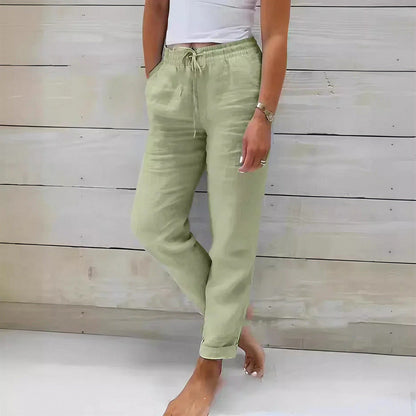 Calça Cagliari™ em Linho de Algodão e Cós Ajustável