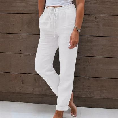 Calça Cagliari™ em Linho de Algodão e Cós Ajustável