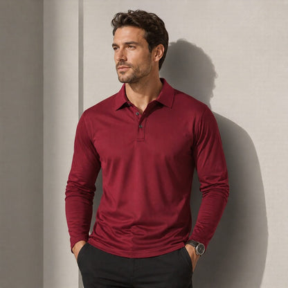 Polo Salvatore™ Manga Longa com Malha Respirável Premium