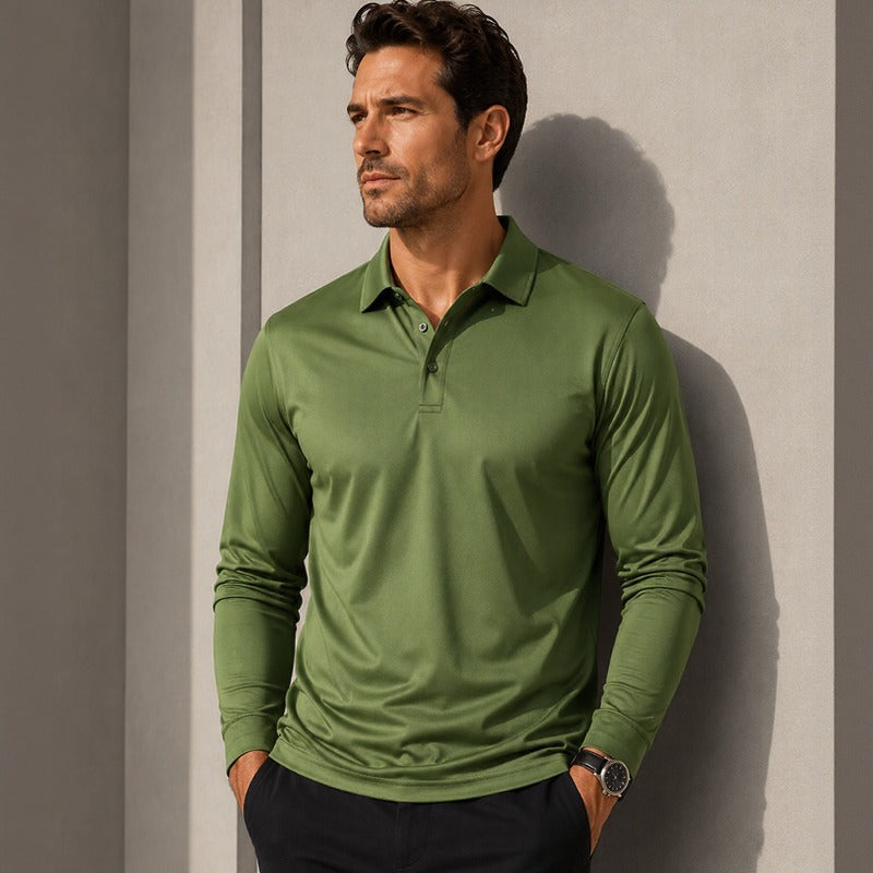 Polo Salvatore™ Manga Longa com Malha Respirável Premium