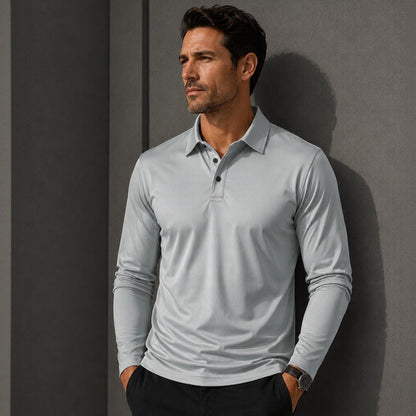 Polo Salvatore™ Manga Longa com Malha Respirável Premium