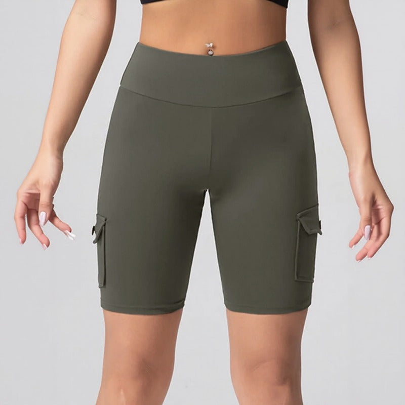 Shorts Auren Fit™ Com Design Cargo e Efeito Empina Bumbum
