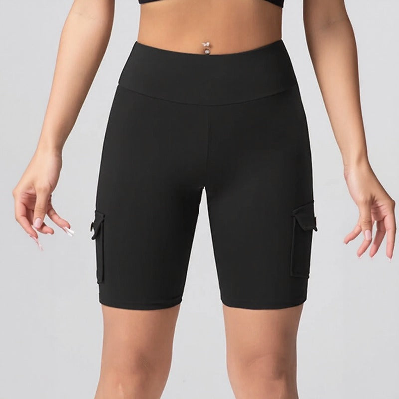 Shorts Auren Fit™ Com Design Cargo e Efeito Empina Bumbum