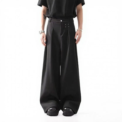 Calça Kronos™ Em Alfaiataria Wide Leg com Estética Streetwear Premium