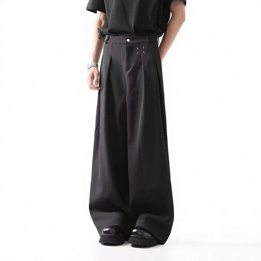Calça Kronos™ Em Alfaiataria Wide Leg com Estética Streetwear Premium