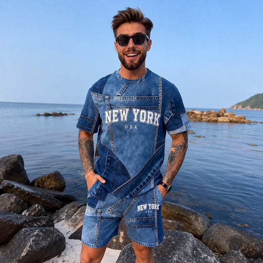 Conjunto Dominic™ com Efeito Jeans