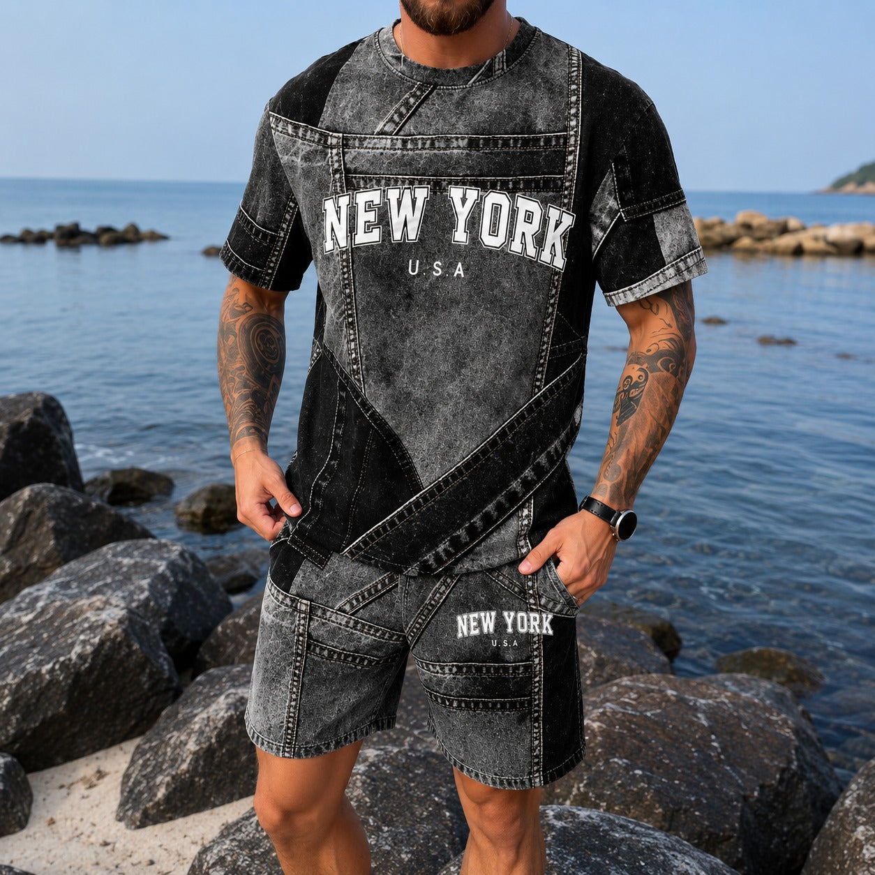 Conjunto Dominic™ com Efeito Jeans