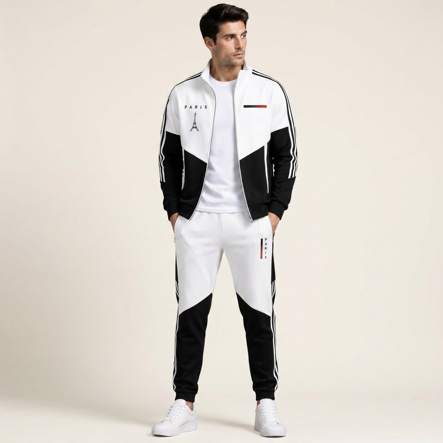 Conjunto Cassian Paris™ com Jaqueta de Gola Alta e Calça Jogger