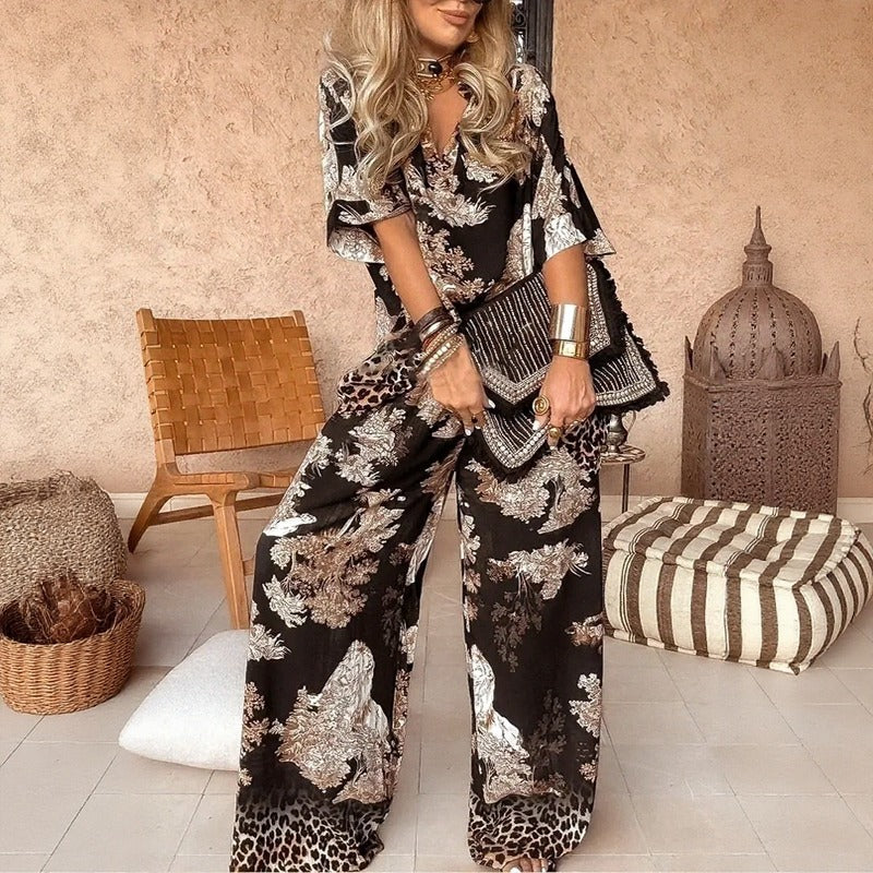 Conjunto Alexia™ com Modelagem Ampla e Estampa Refinada