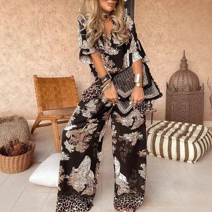Conjunto Alexia™ com Modelagem Ampla e Estampa Refinada