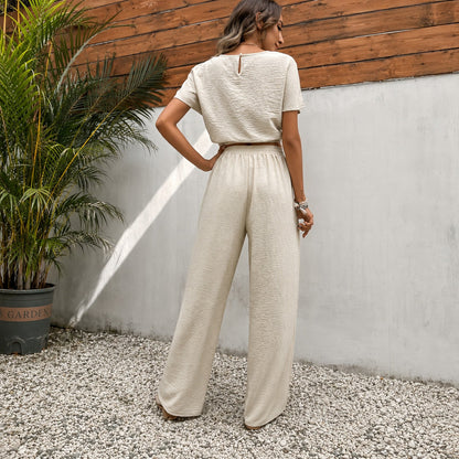 Conjunto Juliette™ em Viscose Premium com Blusa Cropped