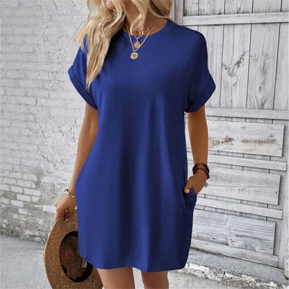 Vestido Valentine™ com Caimento Fluido e Mangas Dobradas